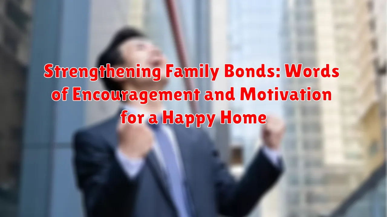 Strengthening Family Bonds: Words of Encouragement and Motivation for a Happy Home